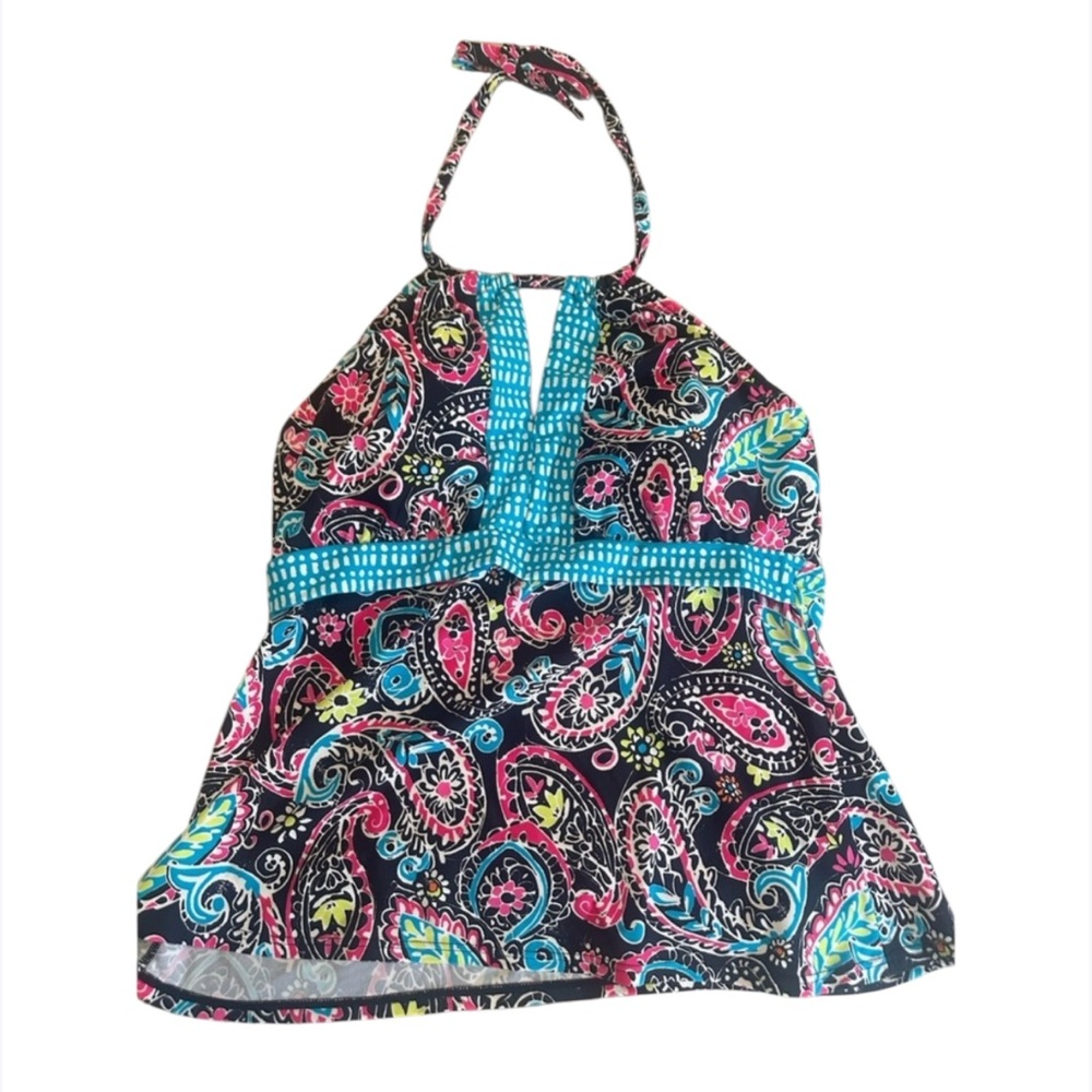 NWT Ocean Avenue Tankini Swim Top Multicolor Size L